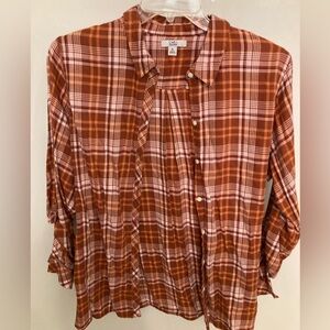 Croft & Barrow Rust Plaid Shirt